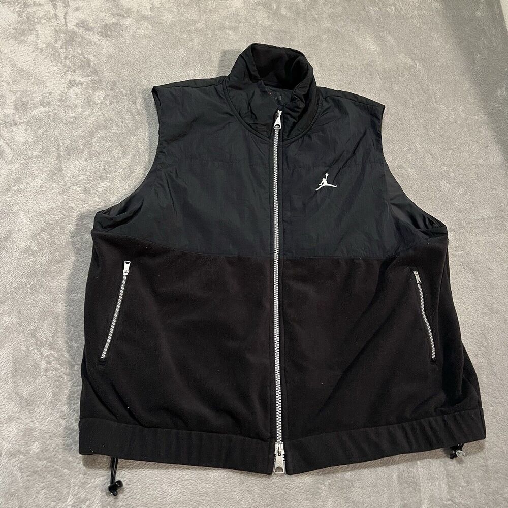 Jordan Black Vest Full-Zip Stand-Up Collar